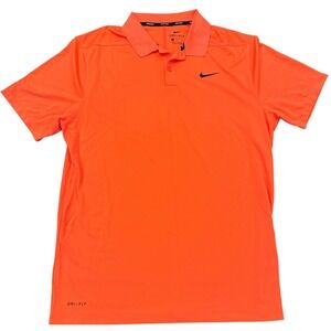 Nike Golf Dri-FIT Polo Shirt Mens Large Orange Short Sleeve Performance Top